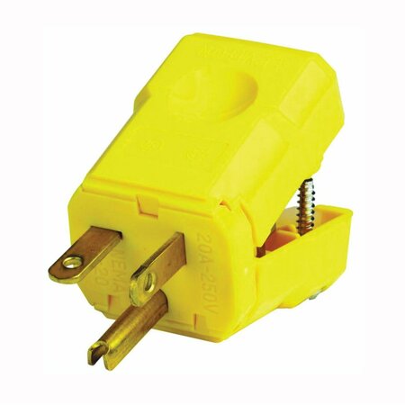 LEVITON Electrical Plug, 2 -Pole, 20 A, 250 V, NEMA: NEMA 6-20P, Yellow 021-05456-0PB